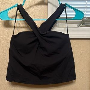 Black Lululemon cross neck sport bra / tank top